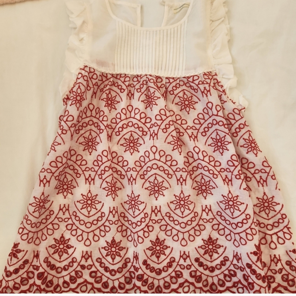 Womens Red And White Blouse